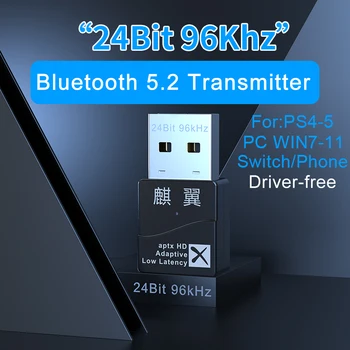 Algne VASTUTUSE BT 5.2 Audio Transmitter 24Bit/96 khz aptX LL HD Madal Latentsus Koos Mic Traadita Adapter TV PC Switch PS5 Xbox