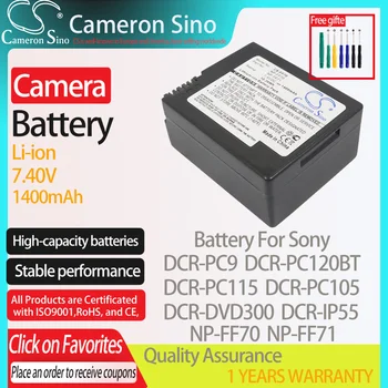 CameronSino Aku Sony DCR-PC9 DCR-PC120BT DCR-PC115 DCR-DVD300 DCR-PC105 sobib Sony NP-FF70 digitaalkaamera Patareid 7.40 V