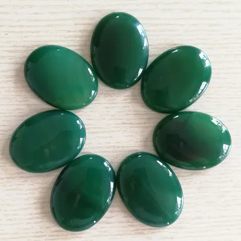 Mood 30x40mm Loomulik Ovaalne kivi helmed võlusid roheline onyx CAB kivi ümber ehete tegemise 10tk/palju