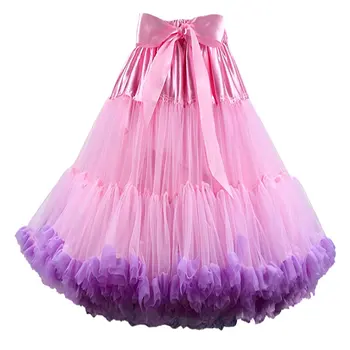Populaarne Pehme Lolita Pundunud Naine Tüdrukud Cosplay Super Princess Tutu Seelik Täiskasvanud Kaks Toonides Underskirt Värvikas Petticoat 0