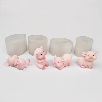 PRZY Hallituse 3D Seep Vormidesse Käsitsi valmistatud Kummikommid Hallituse Silikoonist Mini Baby Piggy Hallitusseened Põrsa Seebiga Savi Vaik Küünal Hallitus 4