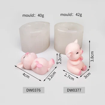 PRZY Hallituse 3D Seep Vormidesse Käsitsi valmistatud Kummikommid Hallituse Silikoonist Mini Baby Piggy Hallitusseened Põrsa Seebiga Savi Vaik Küünal Hallitus 5