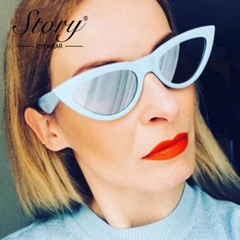 LUGU 2018 Mood Naiste Cat Eye Päikeseprillid Retro Vintage Kolmnurk Liiga Sun Glasse Naiste 90S Prillid Naine Tooni