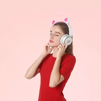 Kõrvaklapid Bass Müra Tühistamises Täiskasvanud Lapsed Tüdruk Bluetooth Peakomplektid Toetust Kaardi Kass Kõrva Kasko Mikrofoniga 0