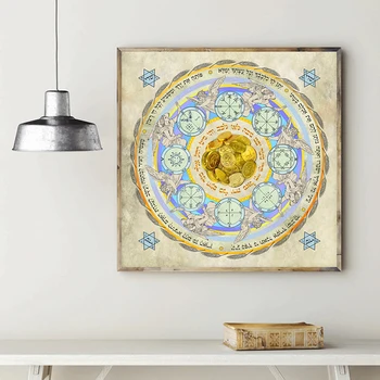 Kabala Mandala Amulett Jõukuse Plakat Lõuendile Maali Rikkust Elatist Arvukus Materiaalset Edu Õnnistus Art Prints