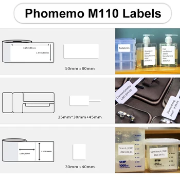 Phomemo M110 Smart Thermal Label Printer Bluetooth-Ühilduva Äri Vöötkoodi Märgistuse Hind Kaabel Kleebis Label Maker, 4